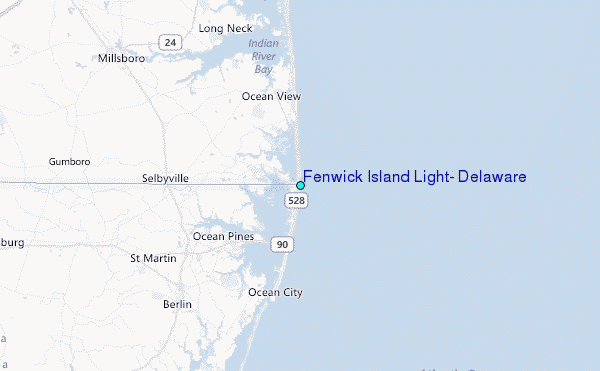 Fenwick Island Light, Delaware Tide Station Location Map