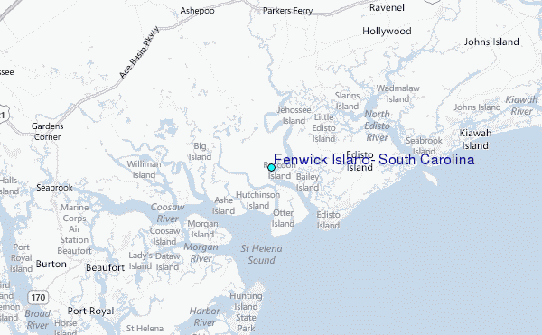 Fenwick Island, South Carolina Tide Station Location Map