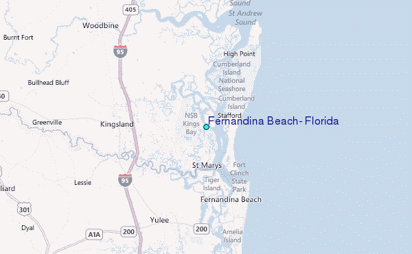 Fernandina Beach, Florida Tide Station Location Map