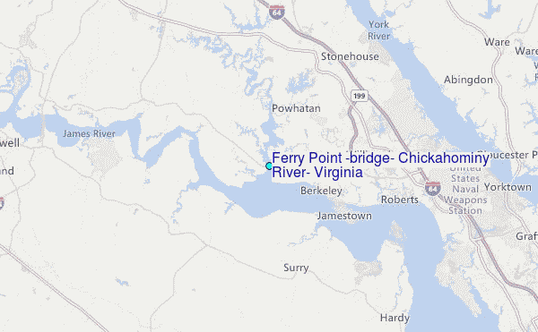 Ferry Point (bridge), Chickahominy River, Virginia Tide Station Location Map
