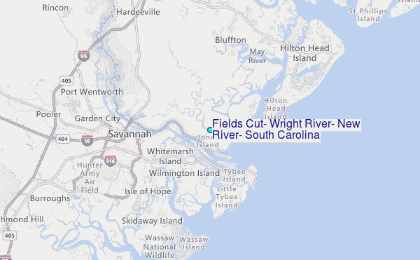 Fields Cut, Wright River, New River, South Carolina Tide Station Location Map
