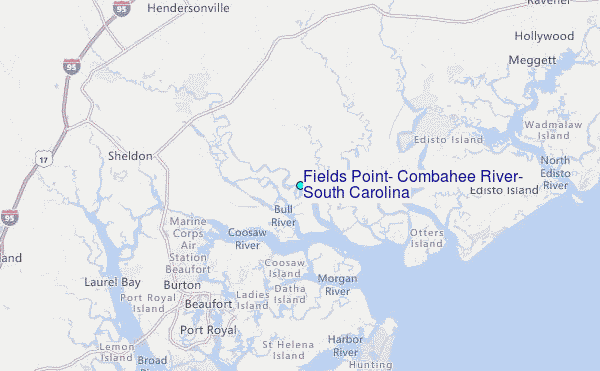 Fields Point, Combahee River, South Carolina Tide Station Location Map