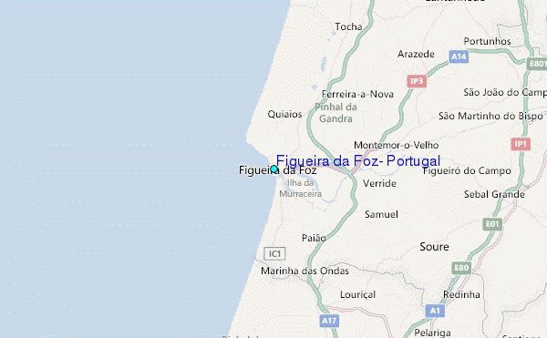 Figueira da Foz, Portugal Tide Station Location Map