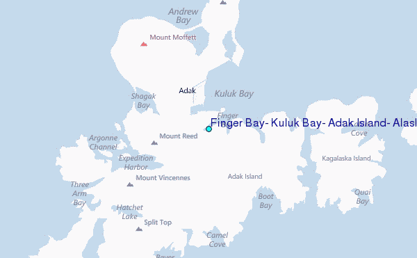Finger Bay, Kuluk Bay, Adak Island, Alaska Tide Station Location Map