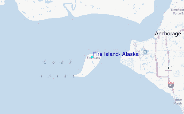 Fire Island, Alaska Tide Station Location Map