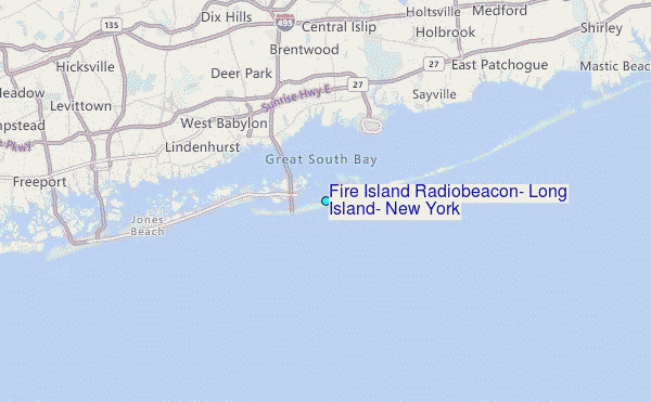 Fire Island Radiobeacon, Long Island, New York Tide Station Location Map