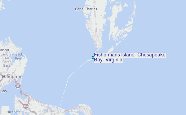 Fishermans Island, Chesapeake Bay, Virginia Tide Station Location Map
