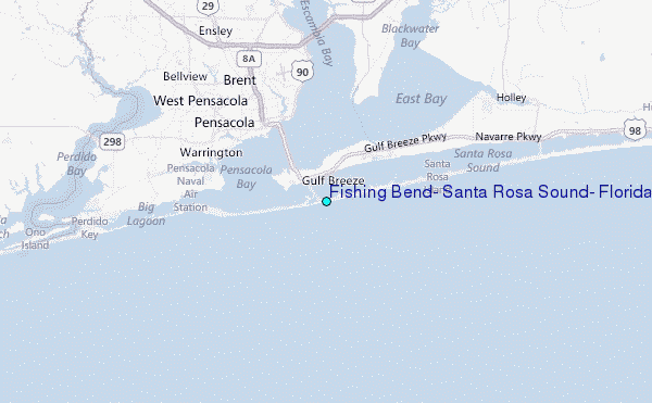Fishing Bend, Santa Rosa Sound, Florida Tide Station Location Map