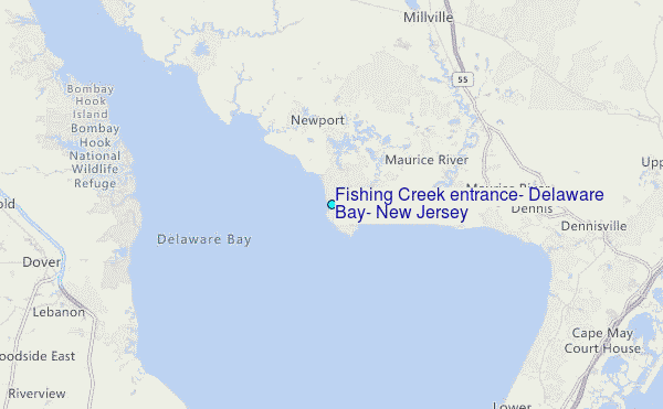 Fishing Creek entrance, Delaware Bay, New Jersey Tide Station Location Map