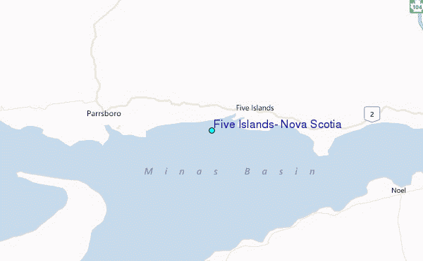 Five Islands, Nova Scotia Tide Station Location Map