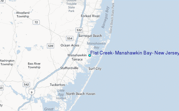 Flat Creek, Manahawkin Bay, New Jersey Tide Station Location Map