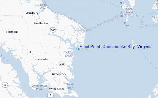 Fleet Point, Chesapeake Bay, Virginia Tide Station Location Map