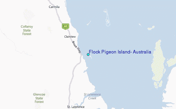 Flock Pigeon Island, Australia Tide Station Location Map