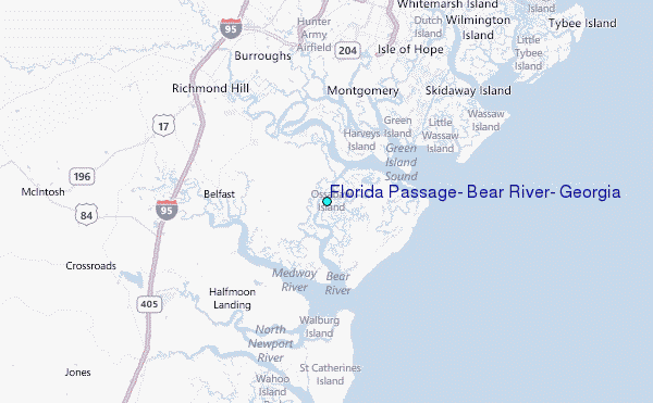 Florida Passage, Bear River, Georgia Tide Station Location Map