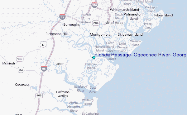 Florida Passage, Ogeechee River, Georgia Tide Station Location Map