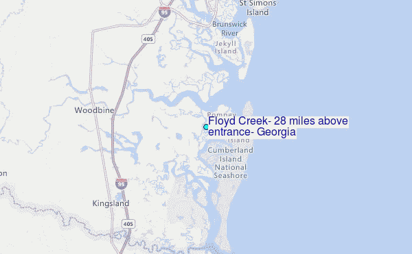 Floyd Creek, 2.8 miles above entrance, Georgia Tide Station Location Map