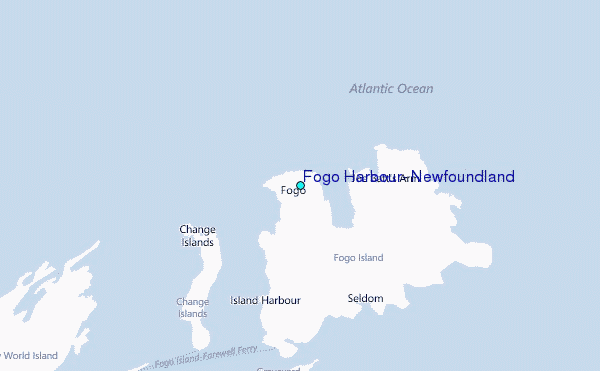 Fogo Harbour, Newfoundland Tide Station Location Map
