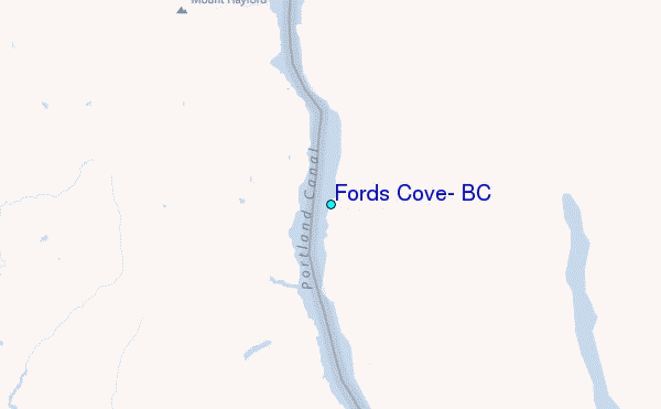 Fords Cove, B.C. Tide Station Location Map