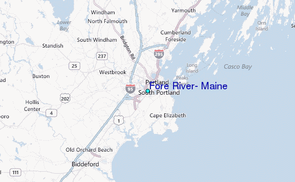Fore River, Maine Tide Station Location Map