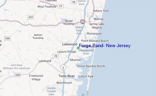Forge Pond, New Jersey Tide Station Location Map