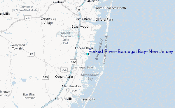 Forked River, Barnegat Bay, New Jersey Tide Station Location Map