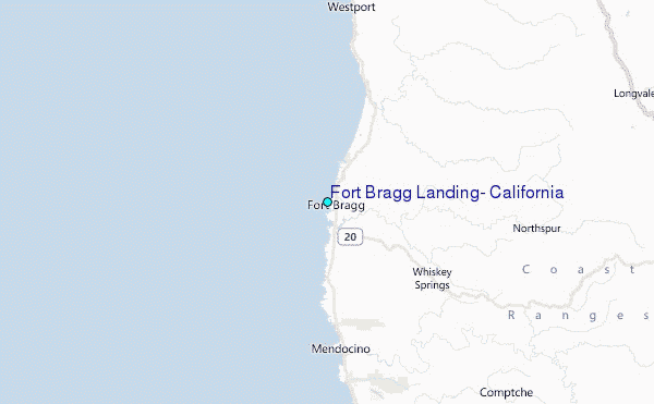 Fort Bragg Landing, California Tide Station Location Map