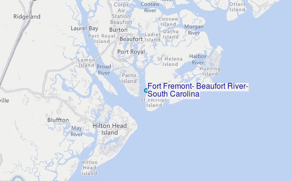 Fort Fremont, Beaufort River, South Carolina Tide Station Location Map