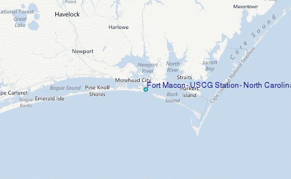 Fort Macon, USCG Station, North Carolina Tide Station Location Map