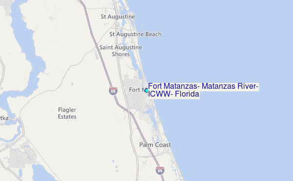 Fort Matanzas, Matanzas River, ICWW, Florida Tide Station Location Map