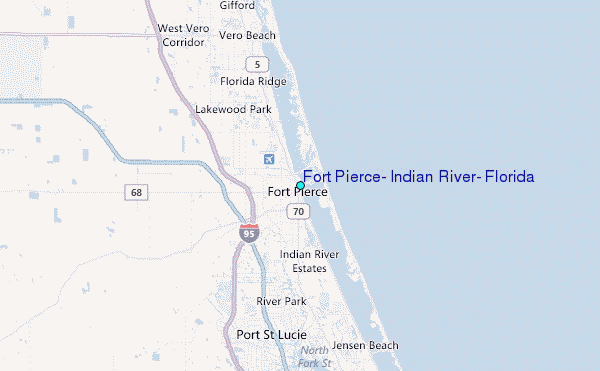 Fort Pierce, Indian River, Florida Tide Station Location Map