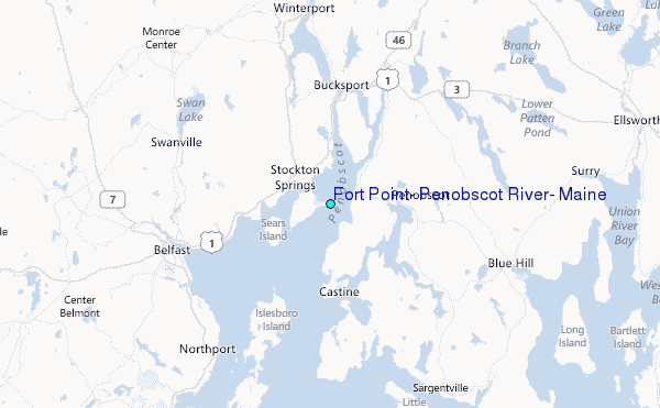 Fort Point, Penobscot River, Maine Tide Station Location Map