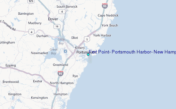 Fort Point, Portsmouth Harbor, New Hampshire Tide Station Location Map
