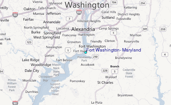 Fort Washington, Maryland Tide Station Location Map