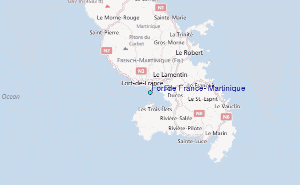 Fort de France, Martinique Tide Station Location Map