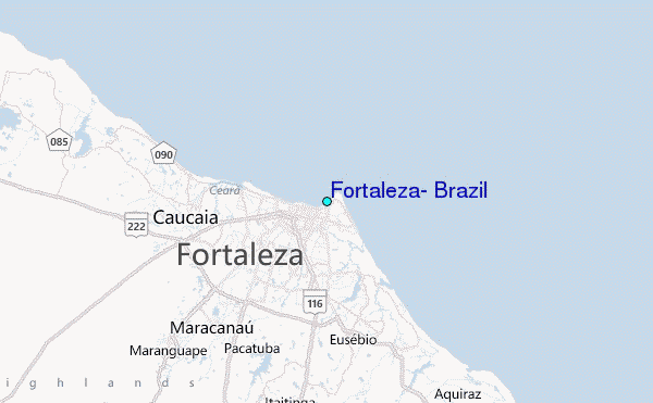 Fortaleza, Brazil Tide Station Location Map