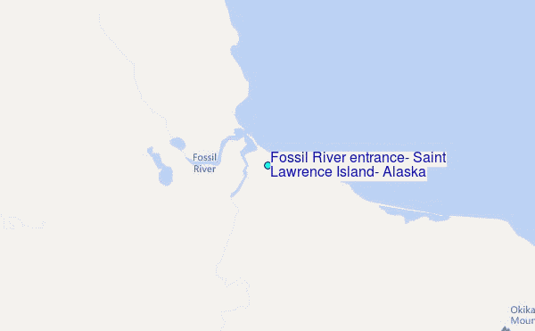 Fossil River entrance, Saint Lawrence Island, Alaska Tide Station Location Map