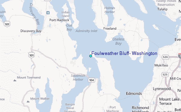 Foulweather Bluff, Washington Tide Station Location Map