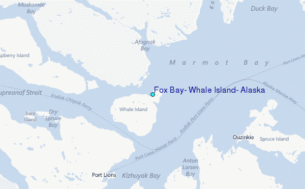 Fox Bay, Whale Island, Alaska Tide Station Location Map