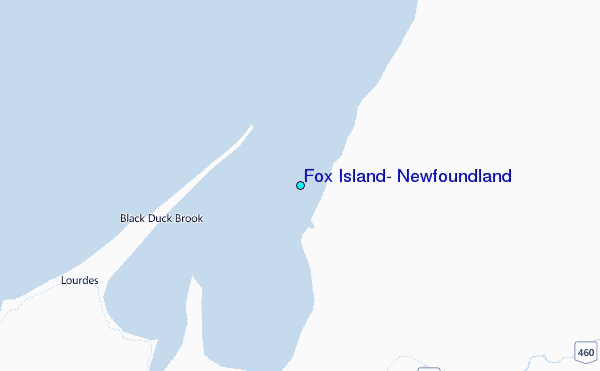 Fox Island, Newfoundland Tide Station Location Map