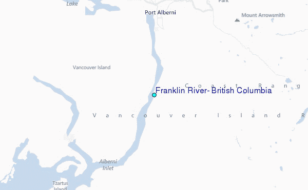Franklin River, British Columbia Tide Station Location Map