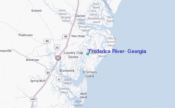 Frederica River, Georgia Tide Station Location Map