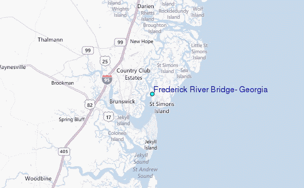 Frederick River Bridge, Georgia Tide Station Location Map
