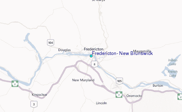 Fredericton, New Brunswick Tide Station Location Map
