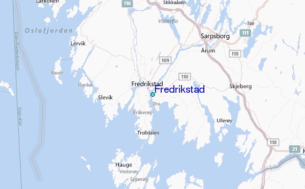 Fredrikstad Tide Station Location Map