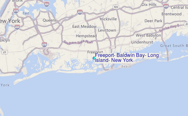 Freeport, Baldwin Bay, Long Island, New York Tide Station Location Map