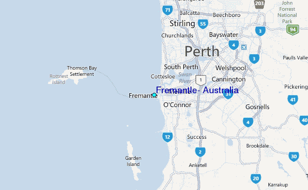 Fremantle, Australia Tide Station Location Map