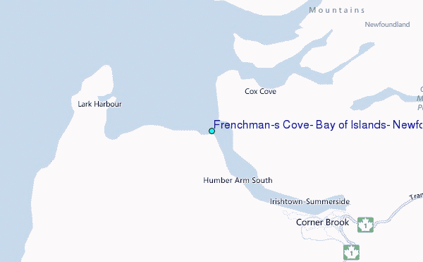 Frenchman's Cove, Bay of Islands, Newfoundland Tide Station Location Map