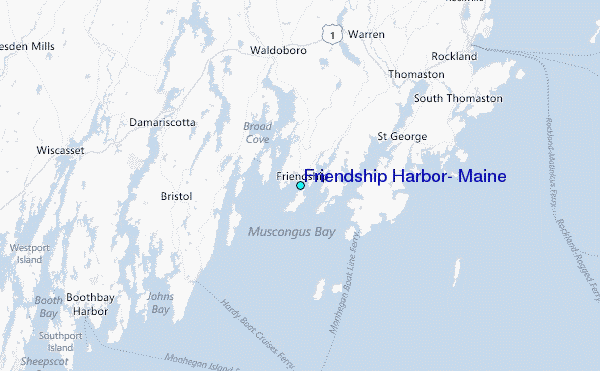 Friendship Harbor, Maine Tide Station Location Map