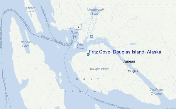 Fritz Cove, Douglas Island, Alaska Tide Station Location Map