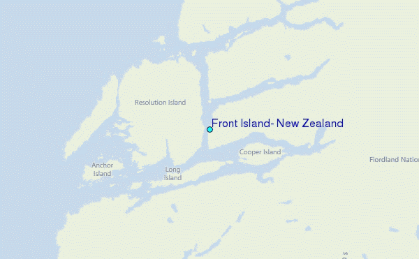 Front Island, New Zealand Tide Station Location Map
